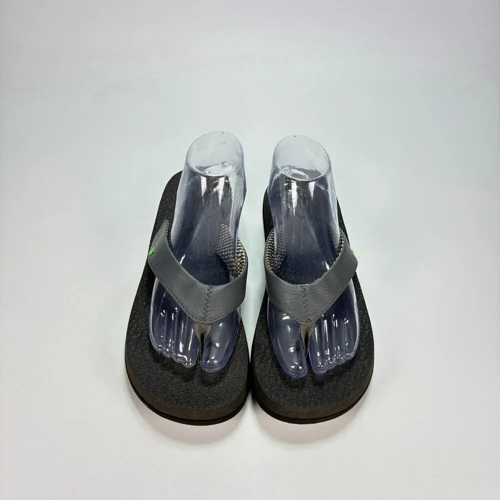 Sanuk Yoga Mat Black Comfort Casual Flip Flop Sandals SWS2908C Women's Size 10